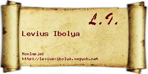 Levius Ibolya névjegykártya